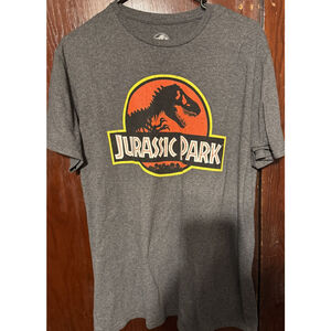 Jurassic Park Classic Logo T-Shirt Men L Gray